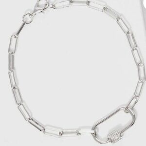 Women Paperclip bracelet for Women Dipped/Oval Link Paperclip Bracelet - Silver